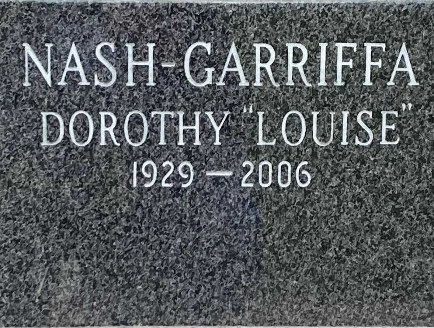 Dorothy "Louise" Nash-Garriffa's grave