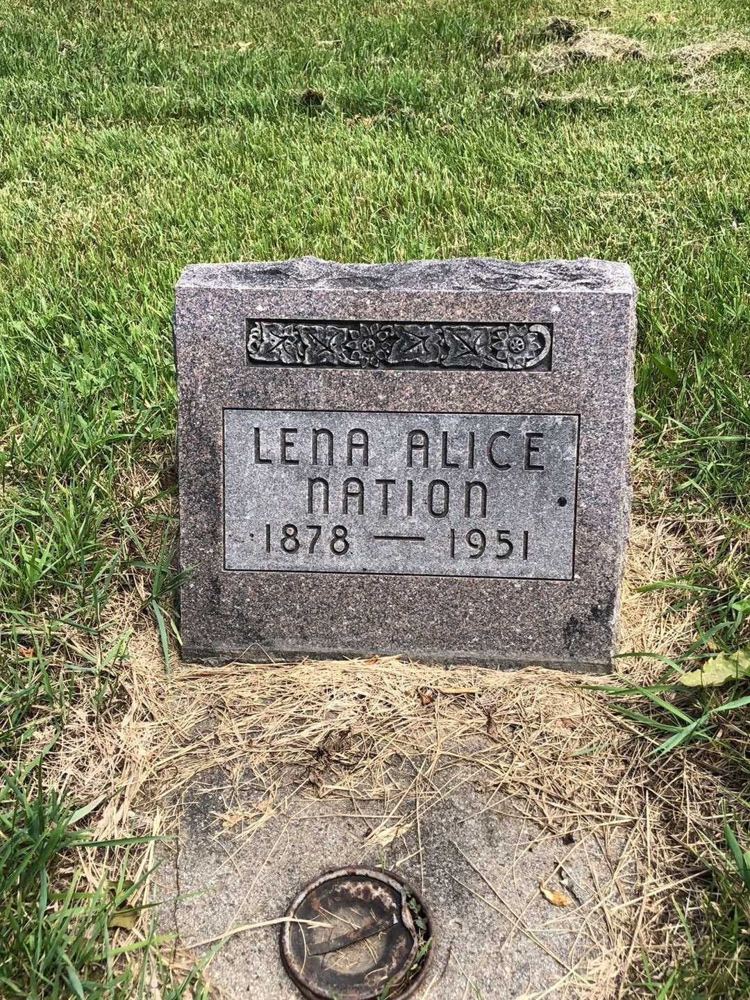 Lena Alice Nation's grave. Photo 1