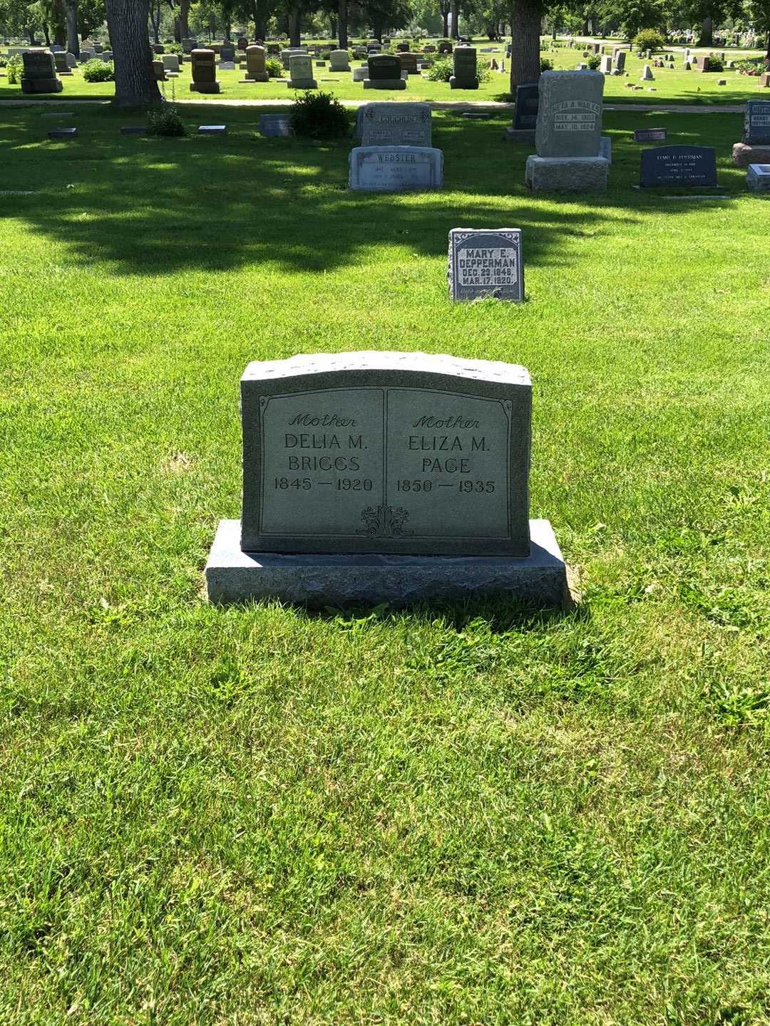 Eliza Mary Page Briggs's grave. Photo 2