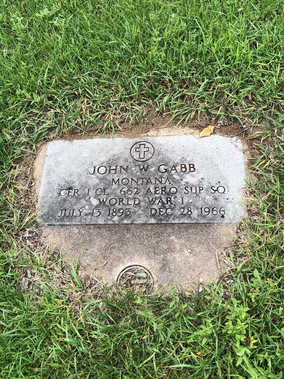 John W. Gabb's grave. Photo 1