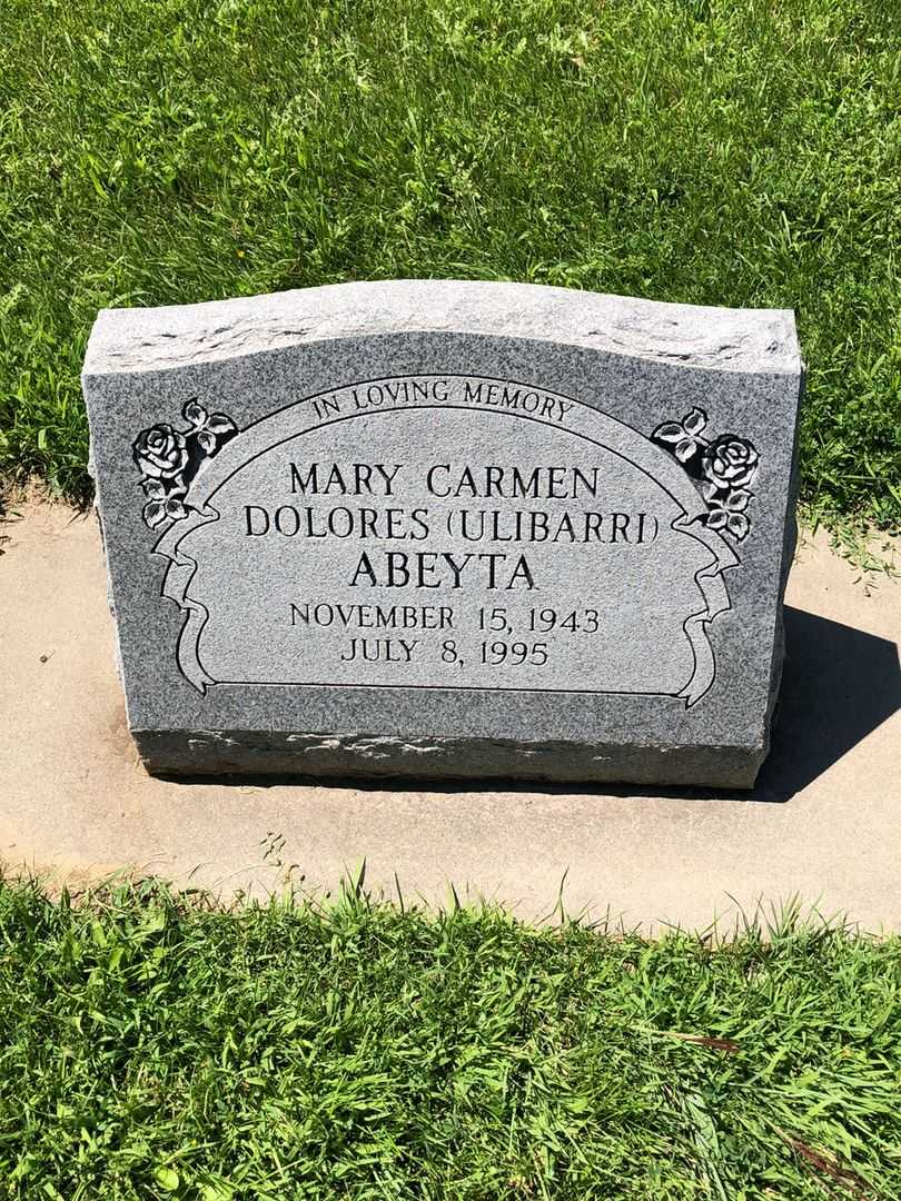 Mary Carmen Dolores Abeyta's grave. Photo 1