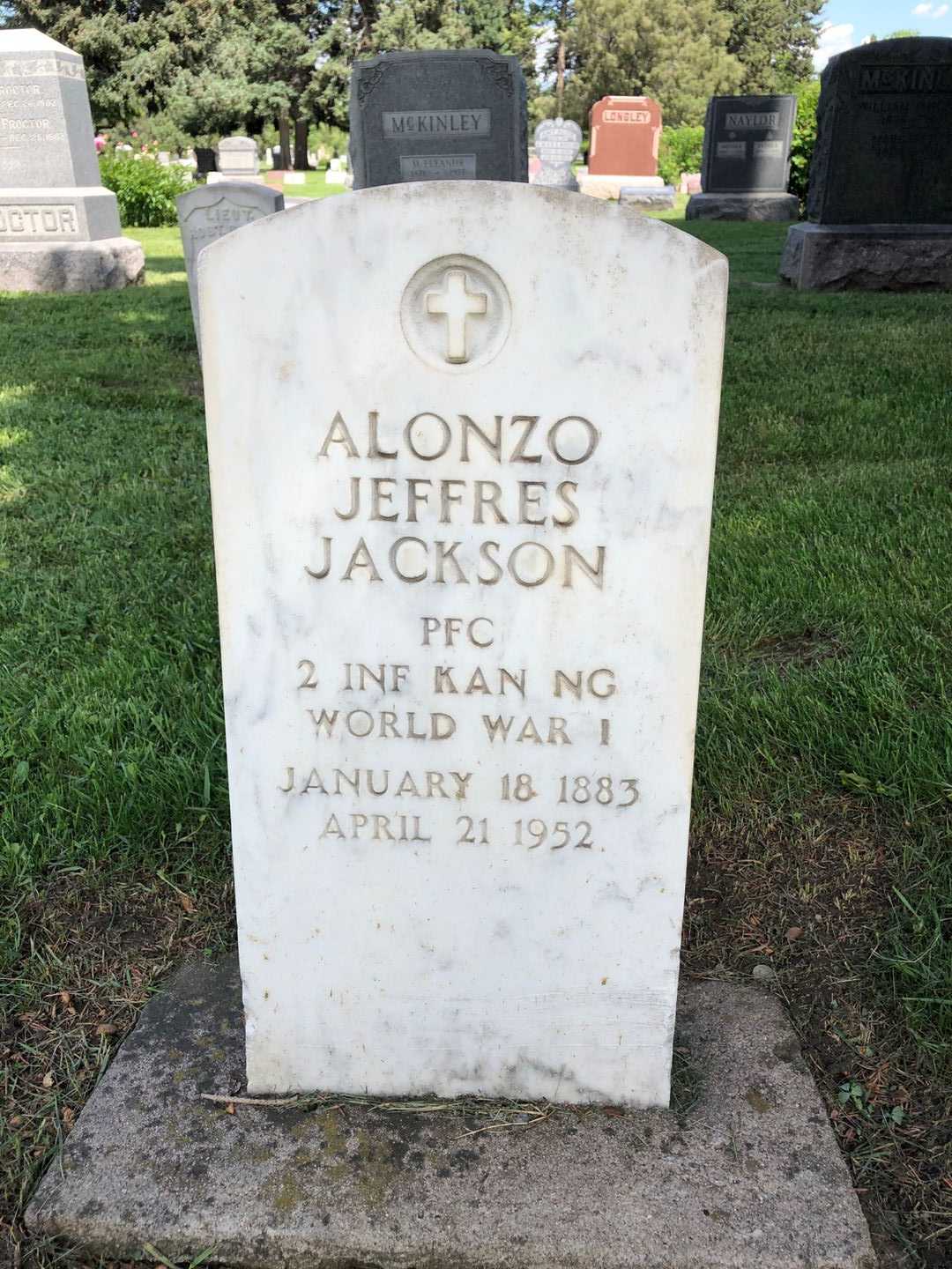 Alonzo Jeffres "Lon" Jackson's grave. Photo 1