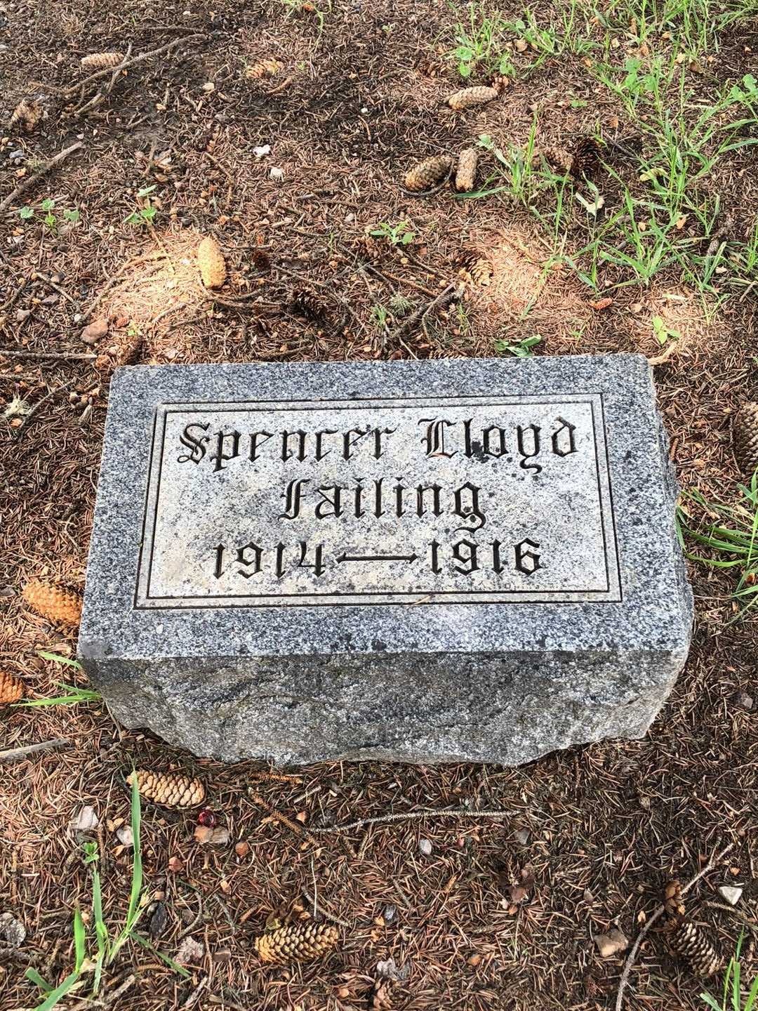 Spencer Lloyd Failing's grave. Photo 1