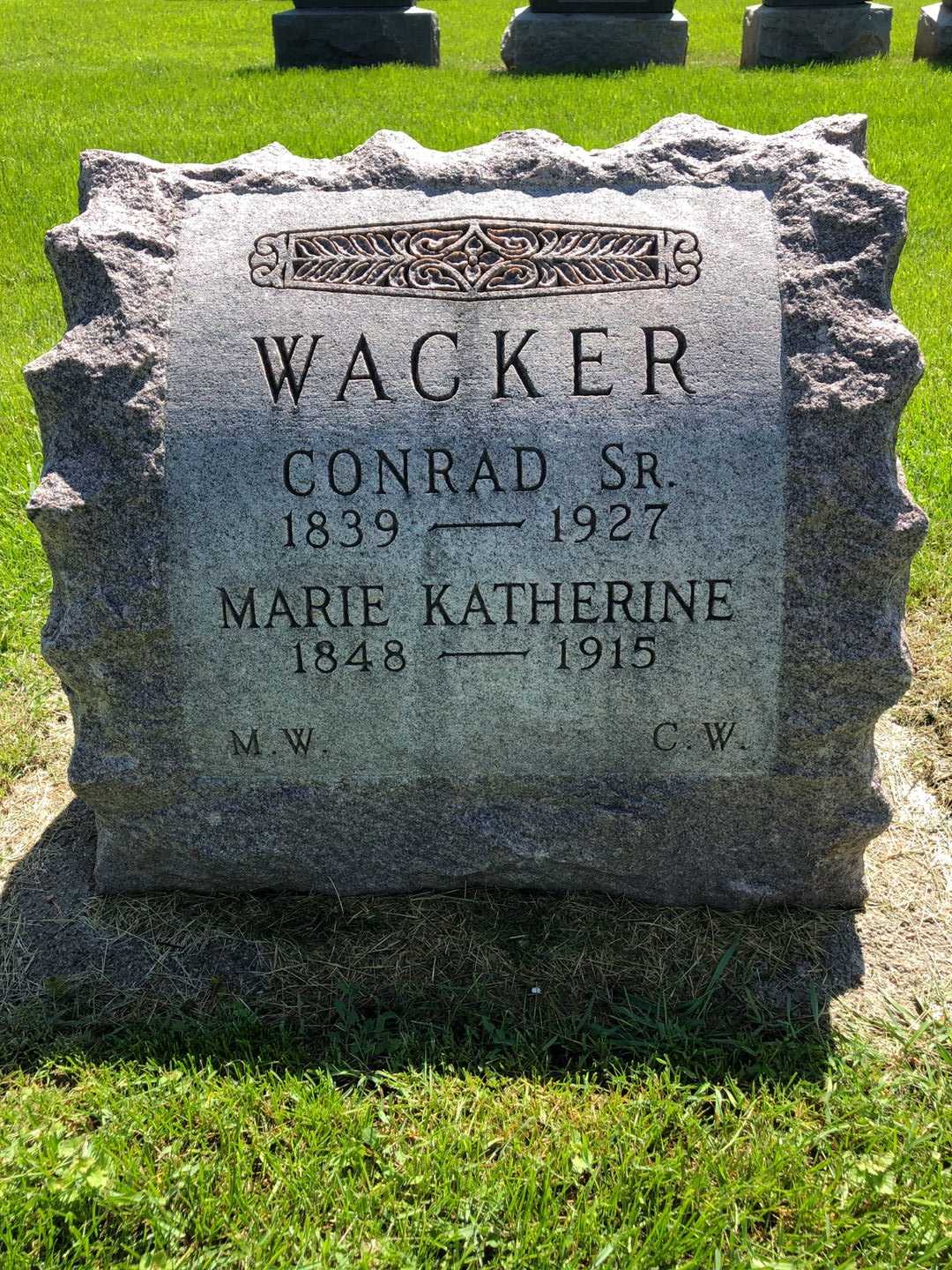 Conrad Wacker Senior's grave. Photo 1