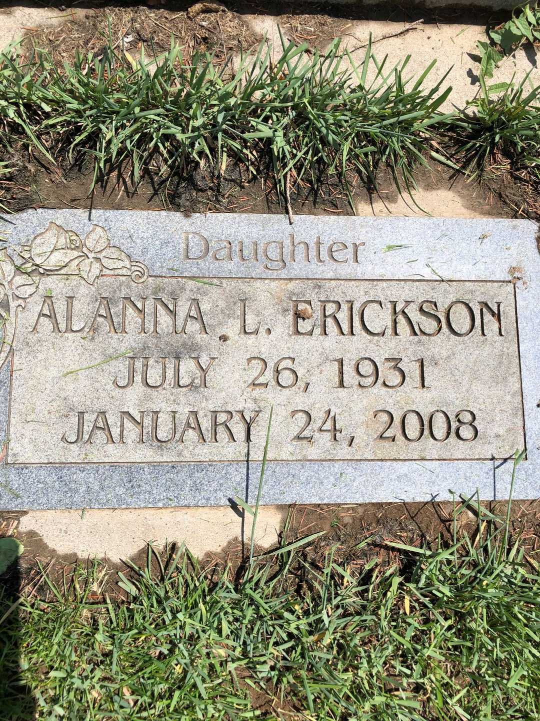 Alanna L. Erickson's grave. Photo 4